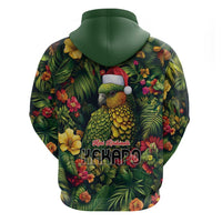 Meri Kirihimete Kakapo Zip Hoodie New Zealand Christmas with Tropical Vibe LT9 - Polynesian Pride