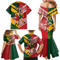 Australia-Tonga Rugby Pacific Custom Family Matching Mermaid Dress and Hawaiian Shirt The Kangaroos and Mate Ma'a Tonga