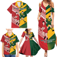 Australia-Tonga Rugby Pacific Custom Family Matching Summer Maxi Dress and Hawaiian Shirt The Kangaroos and Mate Ma'a Tonga LT9 - Polynesian Pride