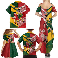 Australia-Tonga Rugby Pacific Custom Family Matching Summer Maxi Dress and Hawaiian Shirt The Kangaroos and Mate Ma'a Tonga LT9 - Polynesian Pride