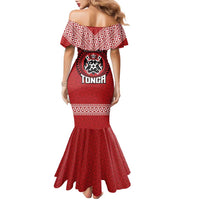 Tonga Rugby XIII Custom Family Matching Mermaid Dress and Hawaiian Shirt Mate Ma'a Tonga with Ngatu Pattern LT9 - Polynesian Pride