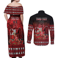 Custom Tonga 676 Haamonga a Maui Couples Matching Off Shoulder Maxi Dress and Long Sleeve Button Shirt Tongan Sipi Tau Unique Dance LT9 - Polynesian Pride