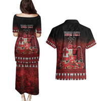 Custom Tonga 676 Haamonga a Maui Couples Matching Puletasi and Hawaiian Shirt Tongan Sipi Tau Unique Dance LT9 - Polynesian Pride