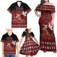 Custom Tonga 676 Haamonga a Maui Family Matching Off Shoulder Maxi Dress and Hawaiian Shirt Tongan Sipi Tau Unique Dance LT9 - Polynesian Pride