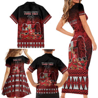 Custom Tonga 676 Haamonga a Maui Family Matching Short Sleeve Bodycon Dress and Hawaiian Shirt Tongan Sipi Tau Unique Dance LT9 - Polynesian Pride