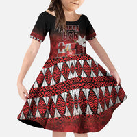 Custom Tonga 676 Haamonga a Maui Family Matching Tank Maxi Dress and Hawaiian Shirt Tongan Sipi Tau Unique Dance LT9 Daughter's Dress Red - Polynesian Pride