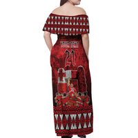Custom Tonga 676 Haʻamonga ʻa Maui Off Shoulder Maxi Dress Tongan Sipi Tau Unique Dance