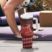 Custom Tonga 676 Haʻamonga ʻa Maui Tumbler With Handle Tongan Sipi Tau Unique Dance