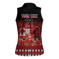Custom Tonga 676 Haamonga a Maui Women Sleeveless Polo Shirt Tongan Sipi Tau Unique Dance LT9 - Polynesian Pride