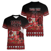 Custom Tonga 676 Haamonga a Maui Women V-Neck T-Shirt Tongan Sipi Tau Unique Dance LT9 - Polynesian Pride