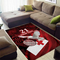 Custom Tonga XIII Rugby Tribal Tattoo Area Rug Mate Ma'a Tonga Kupesi Ngatu Grunge Style LT9 - Polynesian Pride