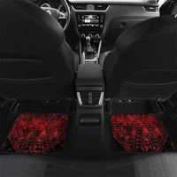 Custom Tonga XIII Rugby Tribal Tattoo Car Mats Mate Ma'a Tonga Kupesi Ngatu Grunge Style LT9 Set 2pcs - Back Red - Polynesian Pride