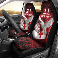 Custom Tonga XIII Rugby Tribal Tattoo Car Seat Cover Mate Ma'a Tonga Kupesi Ngatu Grunge Style LT9 - Polynesian Pride