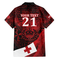 Custom Tonga XIII Rugby Tribal Tattoo Hawaiian Shirt Mate Ma'a Tonga Kupesi Ngatu Grunge Style LT9 - Polynesian Pride