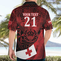 Custom Tonga XIII Rugby Tribal Tattoo Hawaiian Shirt Mate Ma'a Tonga Kupesi Ngatu Grunge Style LT9 - Polynesian Pride
