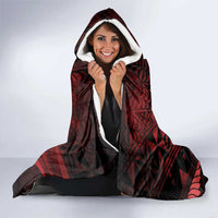Custom Tonga XIII Rugby Tribal Tattoo Hooded Blanket Mate Ma'a Tonga Kupesi Ngatu Grunge Style LT9 - Polynesian Pride