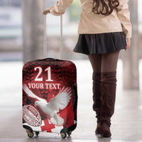 Custom Tonga XIII Rugby Tribal Tattoo Luggage Cover Mate Ma'a Tonga Kupesi Ngatu Grunge Style LT9 - Polynesian Pride