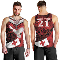 Custom Tonga XIII Rugby Tribal Tattoo Men Tank Top Mate Ma'a Tonga Kupesi Ngatu Grunge Style LT9 - Polynesian Pride