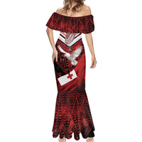 Custom Tonga XIII Rugby Tribal Tattoo Mermaid Dress Mate Ma'a Tonga Kupesi Ngatu Grunge Style LT9 - Polynesian Pride