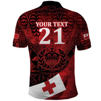 Custom Tonga XIII Rugby Tribal Tattoo Polo Shirt Mate Ma'a Tonga Kupesi Ngatu Grunge Style LT9 - Polynesian Pride