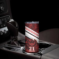 Custom Tonga XIII Rugby Tribal Tattoo Skinny Tumbler Mate Ma'a Tonga Kupesi Ngatu Grunge Style LT9 - Polynesian Pride
