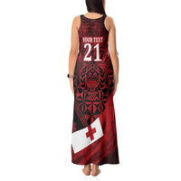 Custom Tonga XIII Rugby Tribal Tattoo Tank Maxi Dress Mate Ma'a Tonga Kupesi Ngatu Grunge Style LT9 - Polynesian Pride