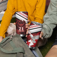 Custom Tonga XIII Rugby Tribal Tattoo Tumbler Cup Mate Ma'a Tonga Kupesi Ngatu Grunge Style LT9 - Polynesian Pride