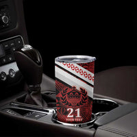 Custom Tonga XIII Rugby Tribal Tattoo Tumbler Cup Mate Ma'a Tonga Kupesi Ngatu Grunge Style LT9 - Polynesian Pride