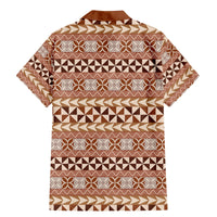 Pasifika Sataoa Pattern Simple Motif Family Matching Mermaid Dress and Hawaiian Shirt Brown Beige Tan LT9 - Polynesian Pride