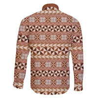 Pasifika Sataoa Pattern Simple Motif Family Matching Tank Maxi Dress and Hawaiian Shirt Brown Beige Tan LT9 - Polynesian Pride