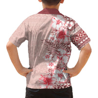 Pasifika Sataoa Pattern Plumeria Vintage Family Matching Puletasi and Hawaiian Shirt Cherry LT9 - Polynesian Pride