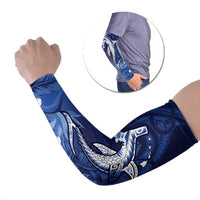 Personalized Hawaiian Maori Hammerhead Shark Arm Sleeves Polu Plumeria - Polynesian Pride