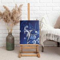 Personalized Hawaiian Maori Hammerhead Shark Canvas Wall Art Polu Plumeria - Polynesian Pride