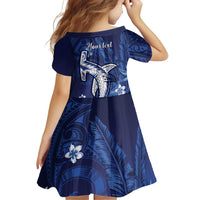 Personalized Hawaiian Maori Hammerhead Shark Family Matching Off The Shoulder Long Sleeve Dress and Hawaiian Shirt Polu Plumeria LT9 - Polynesian Pride