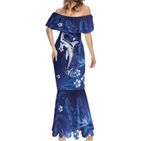 Personalized Hawaiian Maori Hammerhead Shark Mermaid Dress Polu Plumeria - Polynesian Pride