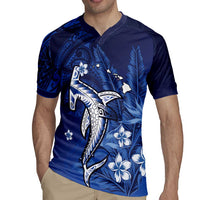 Personalized Hawaiian Maori Hammerhead Shark Rugby Jersey Polu Plumeria - Polynesian Pride