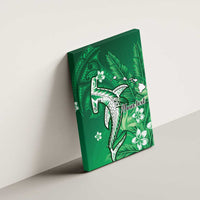 Personalized Hawaiian Maori Hammerhead Shark Canvas Wall Art Omaomao Plumeria - Polynesian Pride