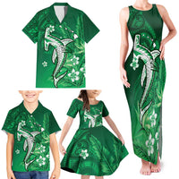 Personalized Hawaiian Maori Hammerhead Shark Family Matching Tank Maxi Dress and Hawaiian Shirt Omaomao Plumeria LT9 - Polynesian Pride