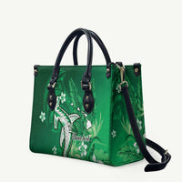 Personalized Hawaiian Maori Hammerhead Shark Leather Bag Omaomao Plumeria - Polynesian Pride