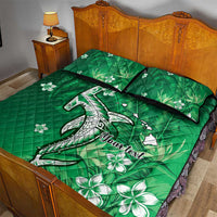 Personalized Hawaiian Maori Hammerhead Shark Quilt Bed Set Omaomao Plumeria - Polynesian Pride