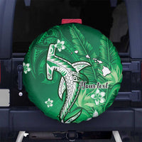 Personalized Hawaiian Maori Hammerhead Shark Spare Tire Cover Omaomao Plumeria - Polynesian Pride