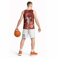 Personalized Hawaiian Maori Hammerhead Shark Basketball Jersey Ulaula Plumeria - Polynesian Pride