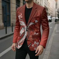 Personalized Hawaiian Maori Hammerhead Shark Blazer Ulaula Plumeria - Polynesian Pride