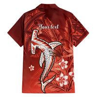 Personalized Hawaiian Maori Hammerhead Shark Family Matching Tank Maxi Dress and Hawaiian Shirt Ulaula Plumeria LT9 - Polynesian Pride