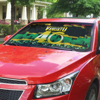 Vanuatu 46th Year Anniversary Auto Sun Shade 30 July 1980 Hibiscus Seamless Pattern
