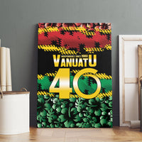 Vanuatu 46th Year Anniversary Canvas Wall Art 30 July 1980 Hibiscus Seamless Pattern