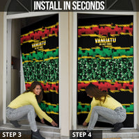 Vanuatu 46th Year Anniversary Door Cover 30 July 1980 Hibiscus Seamless Pattern