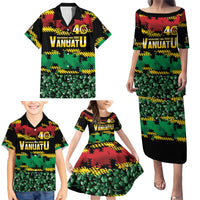 Vanuatu 46th Year Anniversary Family Matching Puletasi and Hawaiian Shirt 30 July 1980 Hibiscus Seamless Pattern LT9 - Polynesian Pride