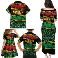 Vanuatu 46th Year Anniversary Family Matching Puletasi and Hawaiian Shirt 30 July 1980 Hibiscus Seamless Pattern LT9 - Polynesian Pride