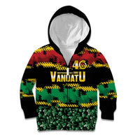 Vanuatu 46th Year Anniversary Kid Hoodie 30 July 1980 Hibiscus Seamless Pattern